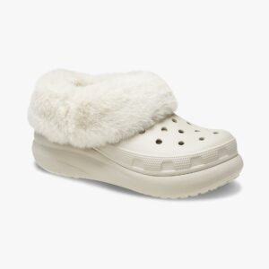 Crocs Furever Crush - כפכפי פלטפורמה קרוקס קראש עם פרווה לנשים
