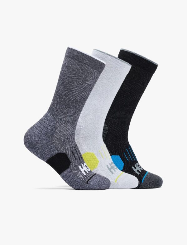 U HOKA CREW RUN SOCK 3-PACK – מארז 3 זוגות גרבי ריצה גבוהות הוקה