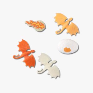 Crocs Jibbitz Glow in The Dark Dragon - מארז 5 ג'יביטים קרוקס