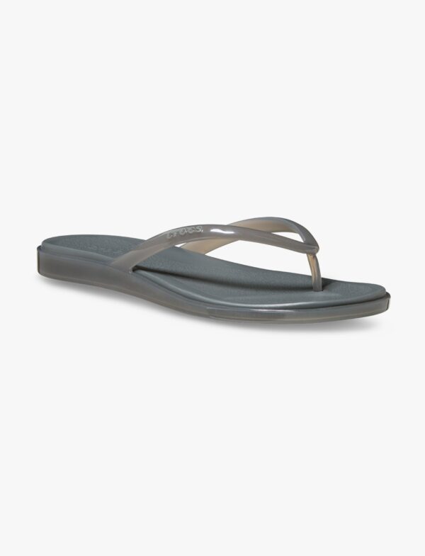 Crocs Miami Round Toe Jelly - כפכפי אצבע מיאמי קרוקס לנשים בצבע קרבון ג'לי
