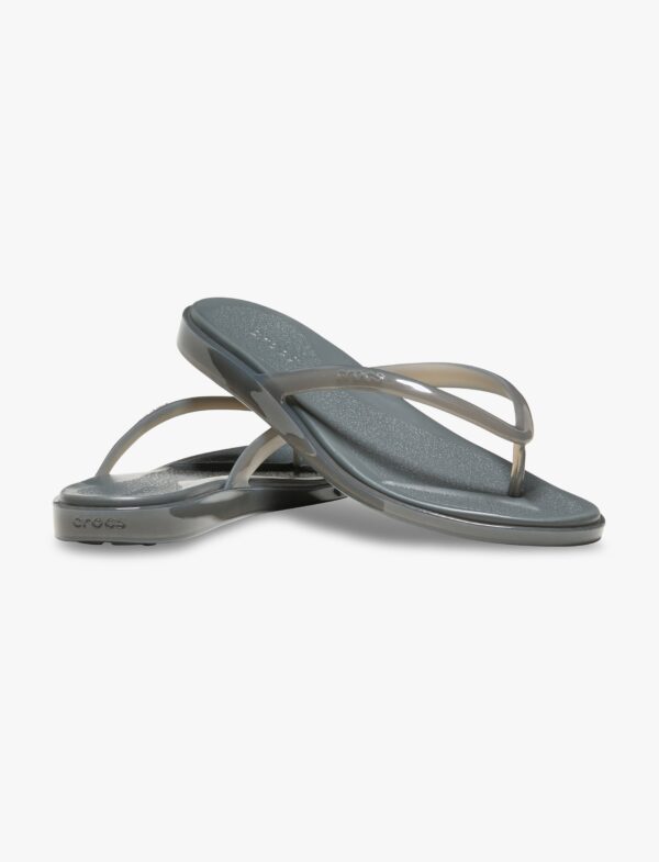 Crocs Miami Round Toe Jelly - כפכפי אצבע מיאמי קרוקס לנשים בצבע קרבון ג'לי