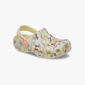 Crocs Classic Unicorn Graphic Clog - כפכפי קרוקס קלוג חד קרן בצבע קרם לקטנטנים