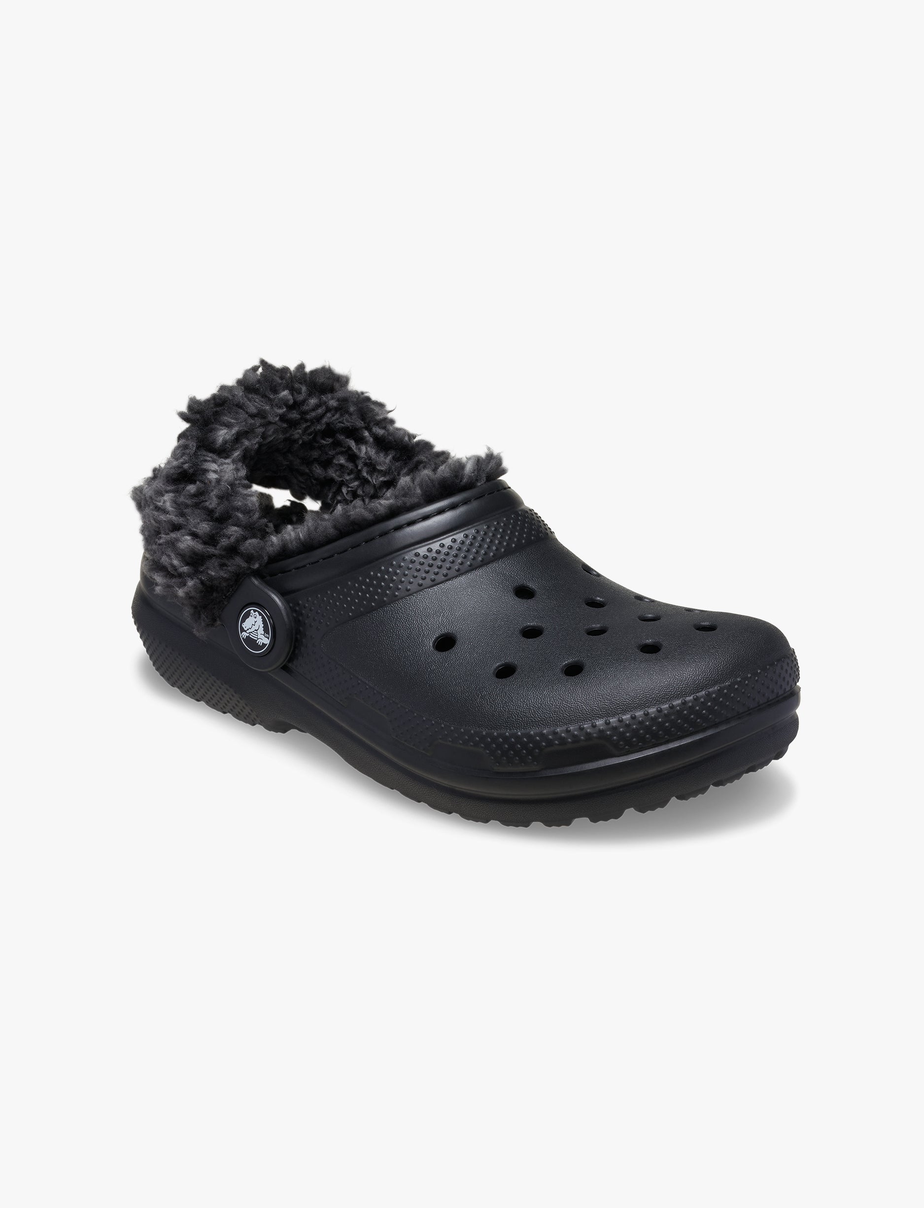 Crocs Toddler Classic Fleece Lined Clog - כפכפי פרווה קרוקס בצבע שחור לילדים מידות קטנות