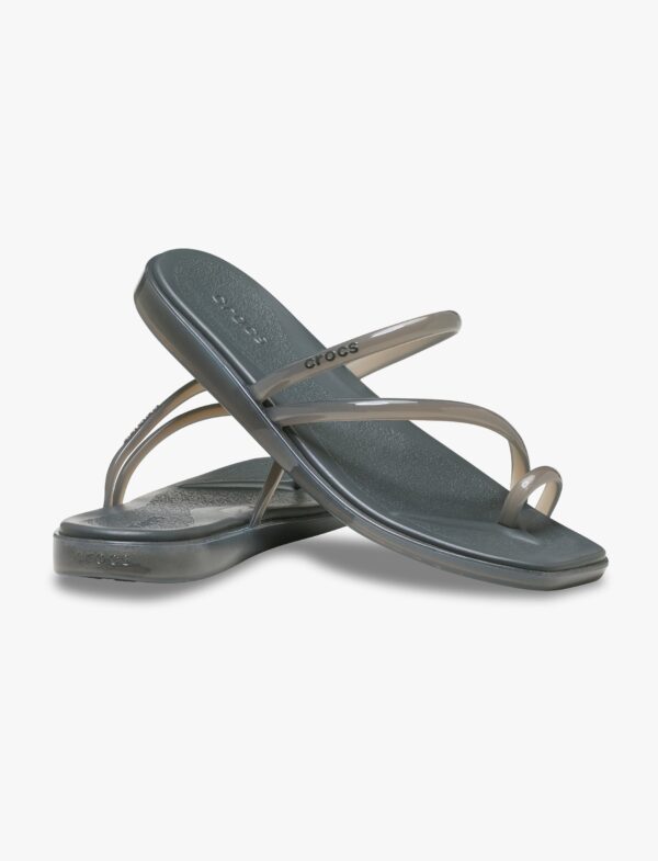 Crocs Miami Jelly Toe Loop Sandal - סנדלי קרוקס מיאמי לנשים בצבע קרבון ג'לי