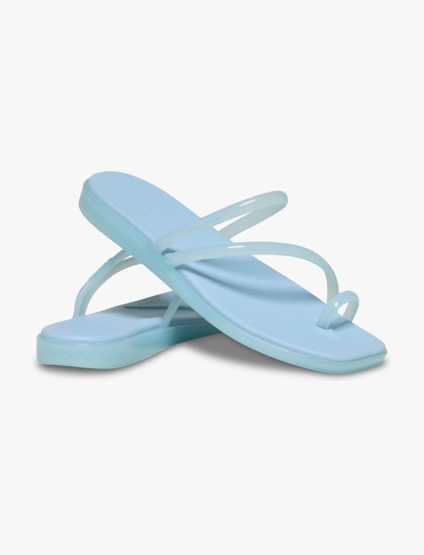 Crocs Miami Jelly Toe Loop Sandal - סנדלי קרוקס מיאמי לנשים בצבע קרבון ג'לי