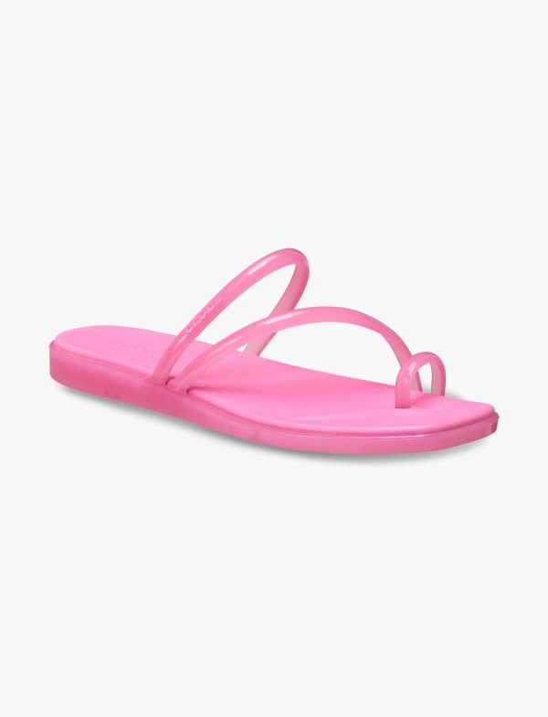 Crocs Miami Jelly Toe Loop Sandal - סנדלי קרוקס מיאמי לנשים בצבע קרבון ג'לי