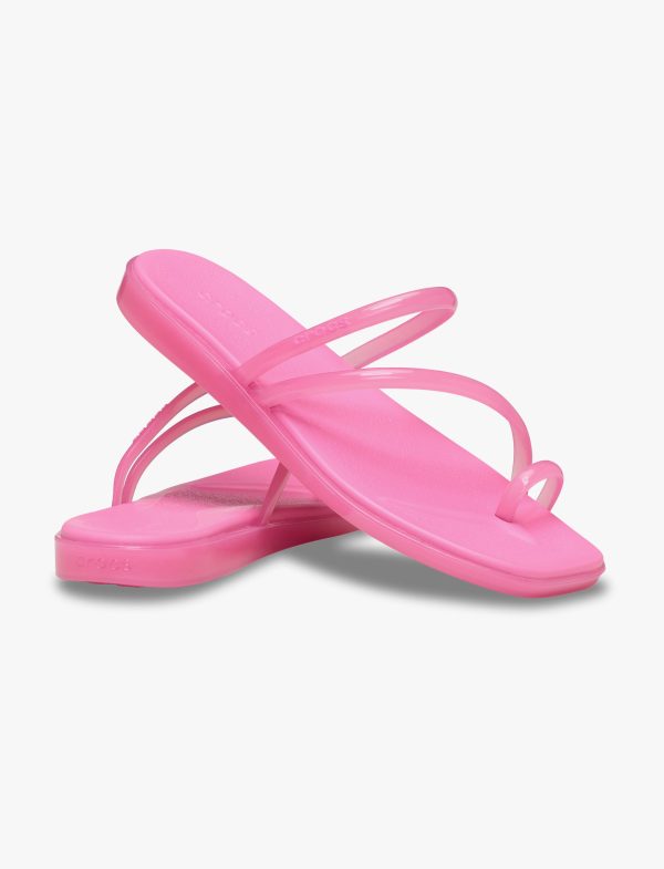 Crocs Miami Jelly Toe Loop Sandal - סנדלי קרוקס מיאמי לנשים בצבע קרבון ג'לי