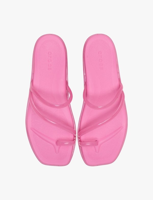 Crocs Miami Jelly Toe Loop Sandal - סנדלי קרוקס מיאמי לנשים בצבע קרבון ג'לי