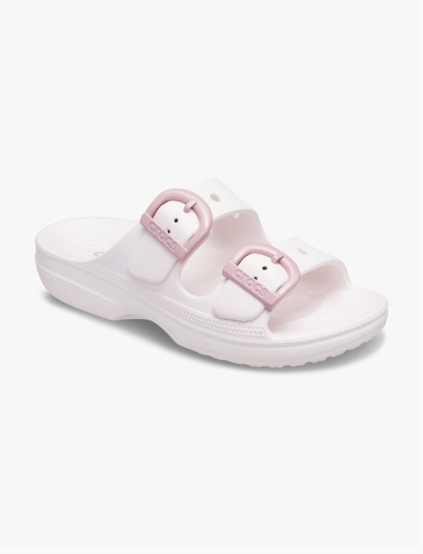 Crocs Saturday Enamel Buckle Sandal - כפכפי קרוקס לנשים בצבע ורוד קרחוני
