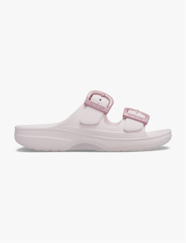 Crocs Saturday Enamel Buckle Sandal - כפכפי קרוקס לנשים בצבע ורוד קרחוני