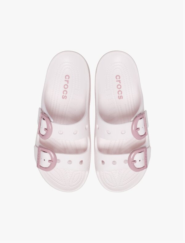 Crocs Saturday Enamel Buckle Sandal - כפכפי קרוקס לנשים בצבע ורוד קרחוני