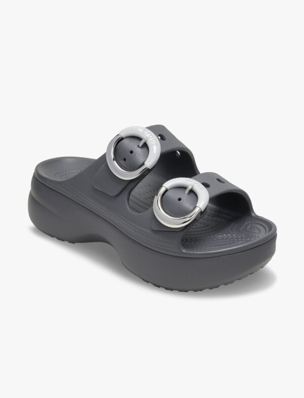 Crocs Saturday Platform Dipped Buckle Sandal - סנדלי פלטפורמה קרוקס לנשים בצבע אפור קרבון