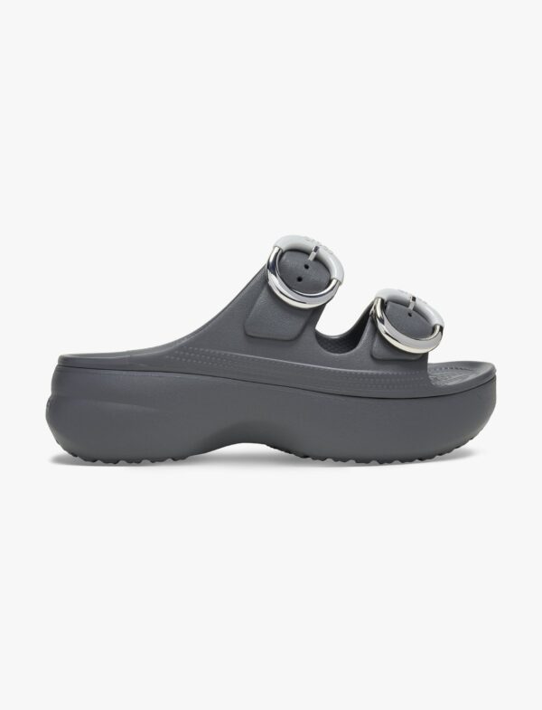 Crocs Saturday Platform Dipped Buckle Sandal - סנדלי פלטפורמה קרוקס לנשים בצבע אפור קרבון