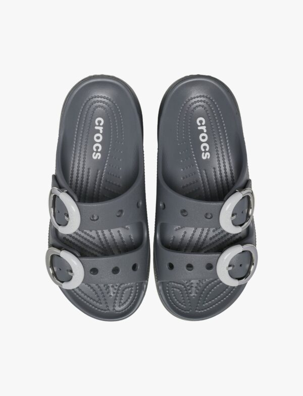 Crocs Saturday Platform Dipped Buckle Sandal - סנדלי פלטפורמה קרוקס לנשים בצבע אפור קרבון