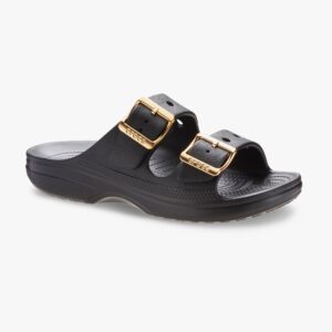 Crocs Saturday Metallic Buckle Sandal - סנדלי קרוקס לנשים בצבע שחור