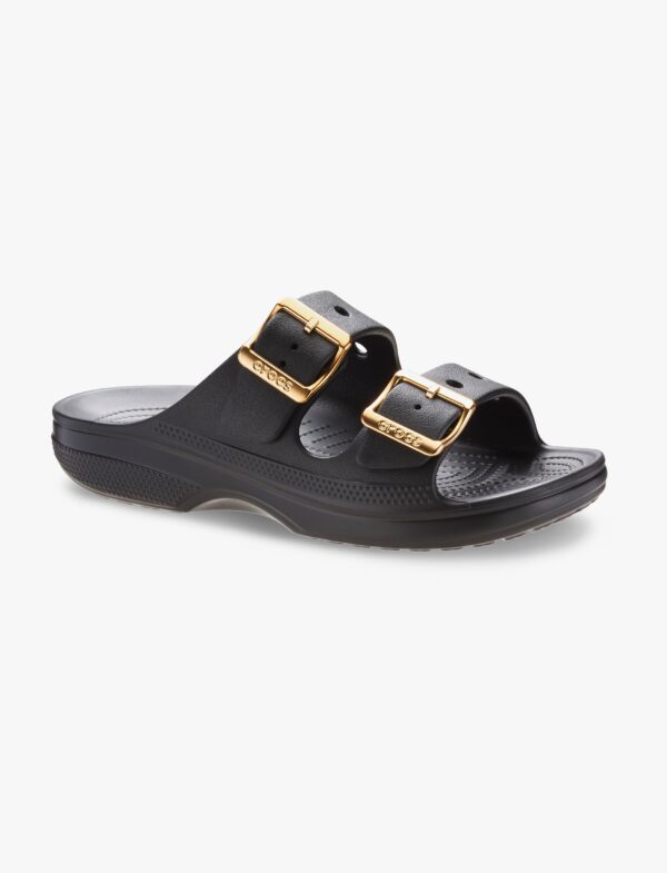Crocs Saturday Metallic Buckle Sandal - סנדלי קרוקס לנשים בצבע שחור