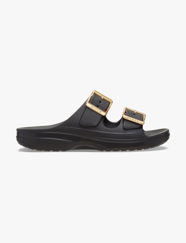 Crocs Saturday Metallic Buckle Sandal - סנדלי קרוקס לנשים בצבע שחור
