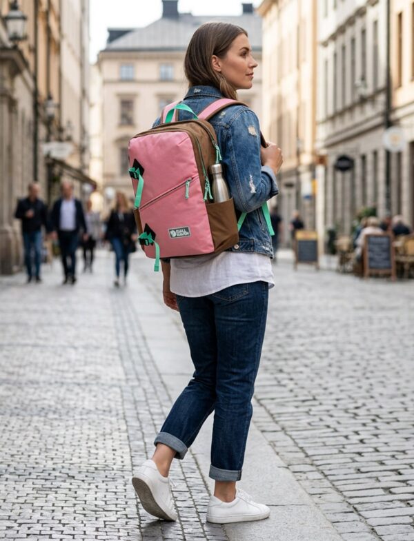 Fjallraven Kanken Vardag Backpack - תיק גב קאן קן 17 ליטר בצבע ורוד/חאקי