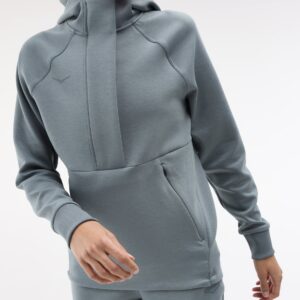 Hoka Essential Recovery Hoodie - סווטשירט הוקה לנשים בצבע כחול צפחה