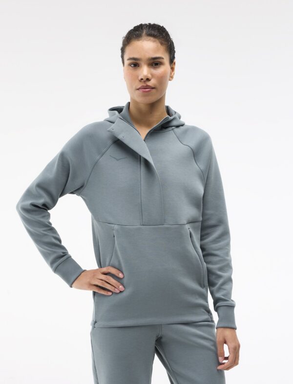 Hoka Essential Recovery Hoodie - סווטשירט הוקה לנשים בצבע כחול צפחה