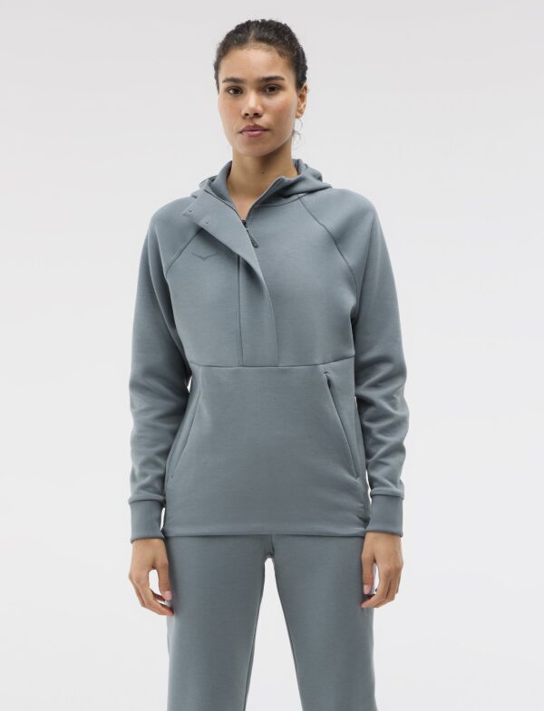 Hoka Essential Recovery Hoodie - סווטשירט הוקה לנשים בצבע כחול צפחה