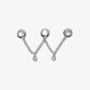 Crocs Silver Triple SMT Gem Chain - שרשרת ג'יביטים לקרוקס