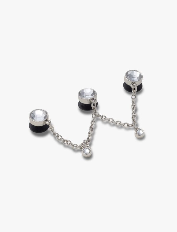 Crocs Silver Triple SMT Gem Chain - שרשרת ג'יביטים לקרוקס