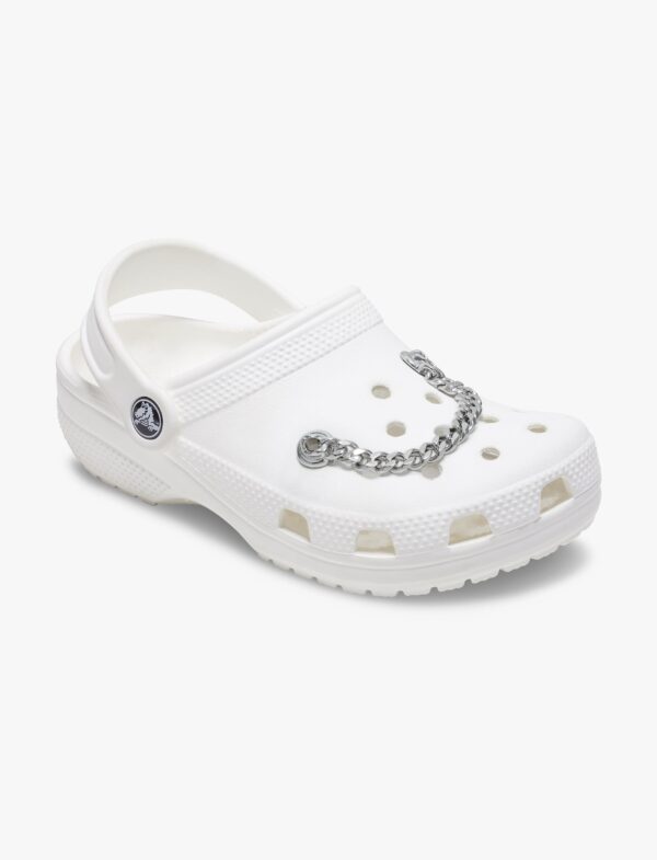Crocs Silver Flat Curb Chain - שרשרת ג'יביטים לקרוקס